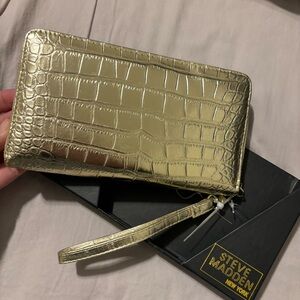 Steve Madden Gold Croc Embossed Wallet